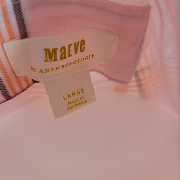 Maeve by Anthropologie Collared, Button Down, Bottom Ruffle Dress L - Picture 6 of 8